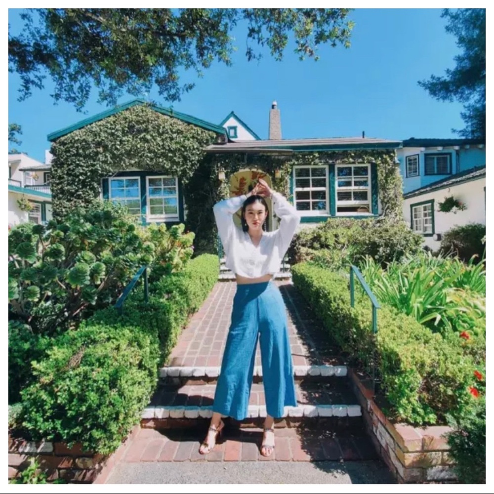 Madewell Pull-On Gaucho Crop Pant light blue NWOT - Picture 7 of 7